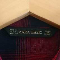 ZARA BASIC S ザラベーシック シャツ、ブラウス 長袖 Shirt Blouse 赤 / レッド / X 紺 / ネイビー / 10016665_画像4