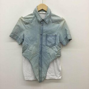 DIESEL XS ディーゼル シャツ、ブラウス 半袖 フェイクレイヤード　カットソー Shirt Blouse 水色 / ライトブルー / 10072480