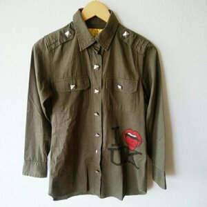 HALFMAN XS ハーフマン シャツ、ブラウス 長袖 Shirt Blouse 緑 / グリーン / 10001028