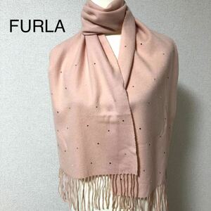 FURLA Furla rhinestone biju- muffler pink 