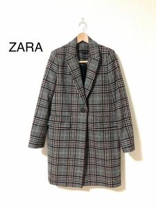 ZARA Zara long coat gran check Chesterfield coat M size 
