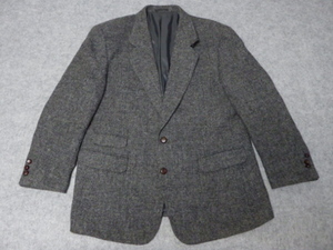 ハリスツイード　ジャケット　美品　１７０　９８－ＢＥ５　グレー　ＵＫ生地を日本で仕立てたカントリージャケット　ゆったり目のＭサイズ