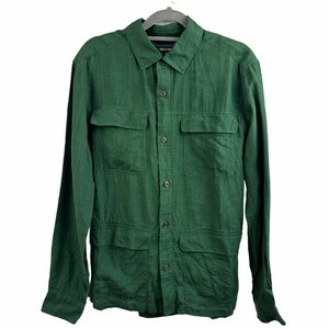 A929# ultimate beautiful goods regular price 25300 jpy #COMME CA MEN Comme Ca men #linen shirt blouson #M size green group men's tops outer garment jacket 