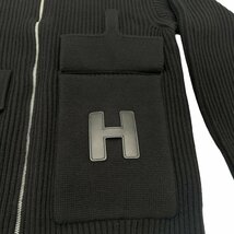 A821●新品タグ付き●HERMES　エルメス●2022AW　Hロゴ　ジップニットブルゾン●34サイズ　ブラック　レディース　上着　コート_画像3