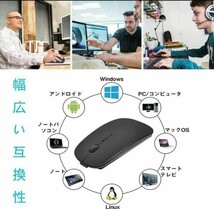 ワイヤレスマウス ブラック Bluetoothマウス マウス Bluetooth5.1 超薄型 静音 2.4Gマウス パソコン 無線マウス マウスパッド ゲーミング_画像5