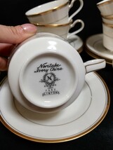 CS1032.Noritake ノリタケ Ivory china LINTON・カップ＆ソーサー６客 ケーキ皿6 シュガーポット　クリーマー　セット　昭和レトロ/100_画像4