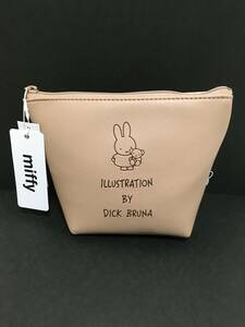 miffy/ミッフィー　舟形ポーチ大☆彡　ベージュ☆　COCOART/ココアール　コスメポーチ　マルチケース　新品