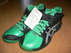 アシックス ジュニア用バスケットボールシューズ フラップショット MB TBF137 グリーン/ブラック 24.5cm 緑/黒 asics FLAPSHOT 24.5センチ