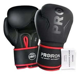 【一円スタート】訳有 PROIRON ボクシンググローブ パンチング トレーニング ボクサーグローブ 一体型発泡ライナー 14oz☆D9689☆