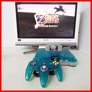 動作品 N64 ニンテンドウ64 本体 NUS-001 クリアブルー + ゼルダの伝説 時のオカリナ まとめてセット【20