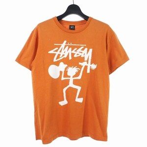 Stussy Stussy Walleman Print T -Fish Cut Cut Cut Saw M Orange Men's