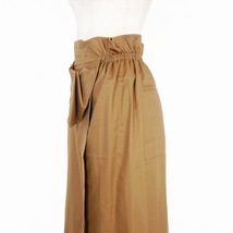 マメクロゴウチ Mame Kurogouchi 21AW Cotton Double Cloth Skirt コットン ダブルクロス スカート ウエストゴム 2 茶 ブラウン_画像3