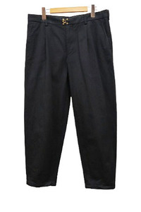 カラー kolor 19AW Garmet Dye Chiocloth Trousers チノクロス テーパード トラウザー パンツ ネイビー 3【ブランド古着ベクトル】231012●