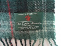 ザ スコッチ ハウス The Scotch House マフラー チェック ウール スコットランド製 グリーン メンズ レディース_画像2