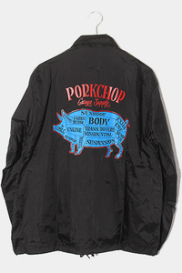 未使用品 2023AW PORKCHOP GARAGE SUPPLY ポークチョップ SIZE:L PORK BACK COACH JKT ポークバック コーチジャケット BLACK RD×BL ブラッ