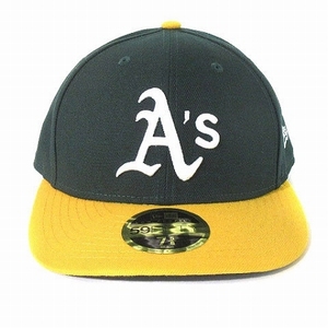 ニューエラ NEW ERA LP 59FIFTY 5950 MLB オークランドアスレチックス ベースボールキャップ 帽子 バイカラー 緑 黄 7 5/8 60.6cm メンズ