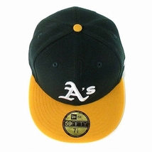 ニューエラ NEW ERA 59FIFTY 5950 MLB オークランドアスレチックス ベースボールキャップ 帽子 バイカラー 緑 黄 7 1/8 56.8cm メンズ_画像5