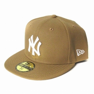 ニューエラ NEW ERA 59FIFTY MLB ニューヨークヤンキース ベースボールキャップ 帽子 ウィート×ホワイト ベージュ 白 7 5/8 60.6cm メンズ