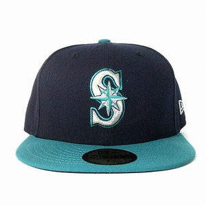 ニューエラ NEW ERA 59FIFTY MLB シアトルマリナーズ オルタネイト ベースボールキャップ 帽子 ネイビー グリーン系 7 1/4 57.7cm メンズ