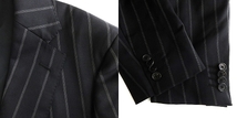 エストネーション ESTNATION スーツ セットアップ テーラードジャケット シングル 2B パンツ スラックス ストライプ 黒 白 44 ■SM1_画像7