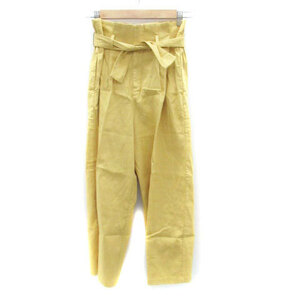  ef-de ef-de gaucho pants wide pants 7 minute height ribbon belt attaching 9 yellow color yellow /HO33 lady's 