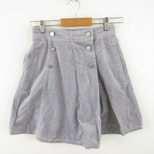  Olive des Olive OLIVE des OLIVE corduroy skirt pcs shape Mini gray M *A567 lady's 