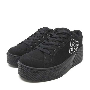 未使用品 ディーシーシューズ DC SHOES ウィメンズ チェルシー ライト ウェッジ WS CHELSEA LITE WEDGE 厚底 スニーカー ブラック 黒 24cm