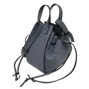 ロエベ LOEWE 314.12.V07. ハンモック ドローストリング ミニショルダーバッグ ハンドバッグ ロゴ 青 アトランティックブルー レディース