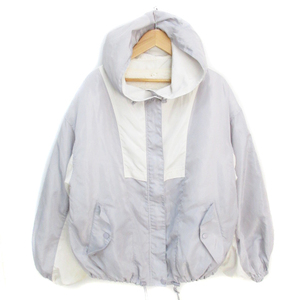 Nice Claup jacket Parker middle height stand-up collar liner attaching Zip up F gray white white /FF1 lady's 