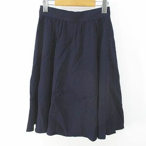 ミスクロエ miss chloe 膝丈 フレアスカート スカート 40 紺系 ネイビー 日本製 無地 レディース