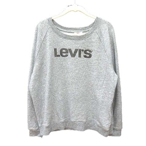 リーバイス Levi's トレーナー スウェット 長袖 クルーネック ロゴプリント M グレー /CT レディース