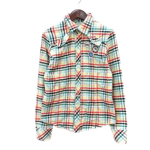  Arnold Palmer Arnold Palmer flannel shirt check long sleeve 2 light blue light blue /MN lady's 