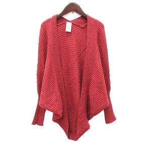  nitca nitca cardigan rib knitted do Le Mans sleeve long sleeve moheya. alpaca .F red red /CT #MO lady's 