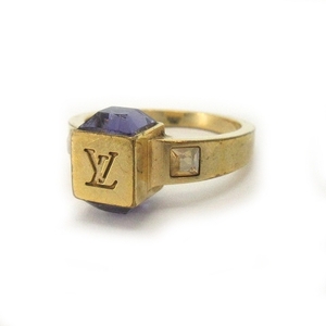  Louis Vuitton LOUIS VUITTON bar g gambling ring M65098 GL0161 13 number color stone Gold color #YGT lady's 