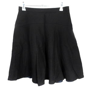  Ballsey BALLSEY Tomorrowland skirt flair knee height side fastener wool thick plain 38 black black bottoms lady's 