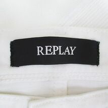 リプレイ REPLAY デニム ハーフパンツ ジーンズ 34 ホワイト 白 ジップフライ ストレッチ メンズ_画像3