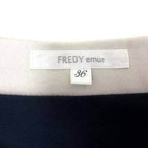 フレディ エミュ fredy emue ワンピース ひざ丈 クルーネック 長袖 ウール 36 紺 ネイビー /YK レディース_画像5