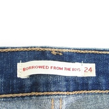 リーバイスプレミアム Levis PReMIUM BORROWED FROM THE BOYS デニム パンツ ジーンズ ストレッチ 24 ブルー ダメージリペア kz6209 レディ_画像6