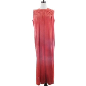  Ined INED One-piece maxi height long no sleeve back fastener thin cotton plain 9 orange /TYM lady's 