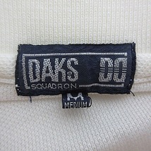 ダックス DAKS ポロシャツ カットソー 半袖 鹿の子 コットン 薄手 ロゴ 刺繍 ワンポイント ハウスチェック M 白 ホワイト トップス メンズ_画像8