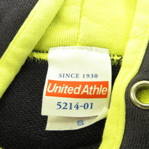 ユナイテッドアスレ United Athle パーカー プルオーバー 長袖 プリント 紺 S *A661 レディース_画像3