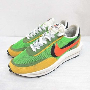 ナイキ NIKE SACAI サカイ LDWAFFLE BV0073-300 ワッフル スニーカー 29cm グリーン メッシュ シューズ 箱付き メンズ