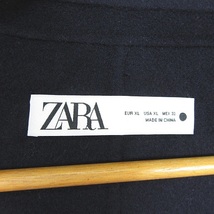 ザラ ZARA チェスターコート ダブル ロング丈 ウール レーヨン XL ネイビー 大きいサイズ 7522/254 kz6241 レディース_画像6