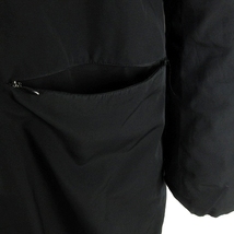 ダナキャランニューヨーク DKNY 中綿ジャンパー ジャケット コート ミドル丈 ジップアップ フード収納 長袖 スタンドカラー 黒 レディース_画像5