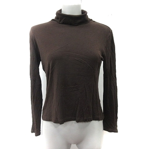  Scapa SCAPA cut and sewn ta-toru neck long sleeve cashmere .38 tea Brown /YI lady's 