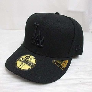 未使用品 ニューエラ NEW ERA 59FIFTY 5950 MLB ロサンゼルス ドジャース キャップ 帽子 7 1/2 59.6cm 黒 オールブラック 正規品