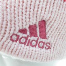 アディダス adidas ゴルフウェア ニット帽 ニットキャップ 帽子 フリー 56cm～58cm ピンク系 ロゴ 文字 刺繍 ライン メンズ_画像8