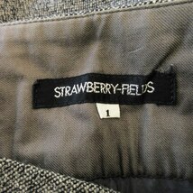 ストロベリーフィールズ STRAWBERRY-FIELDS スカート ツイード フレア ミモレ ロング ウール カシミア混 ストレッチ サイドボタン 1 グレー_画像6