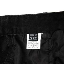 WAKE JEANS SHEIN デニム タック ワイド カーゴパンツ ハイウエスト 刺繍 ブラック 黒 M レディース_画像4