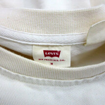 リーバイス Levi's トレーナー プルオーバー 長袖 ラウンドネック ロゴ刺繍 M オフホワイト /MS18 メンズ_画像6
